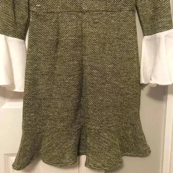 Flounce Sleeve Pephem Tweed Dress - Picture 6 of 8